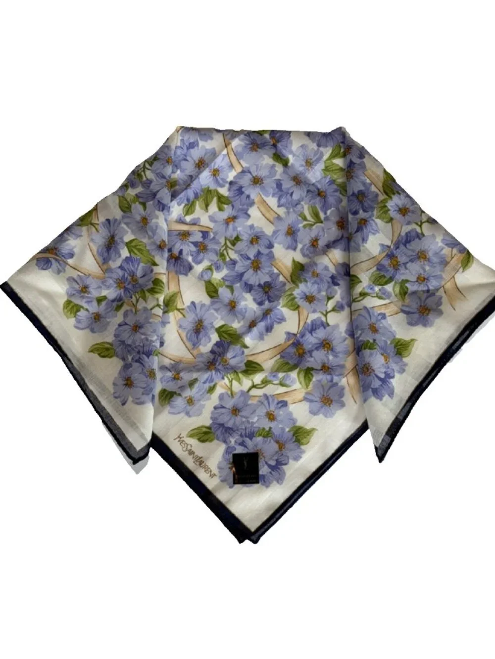 NWT Yves Saint Laurent Floral Cotton Scarf